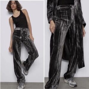 Zara Black and Gray Straight Leg Pants